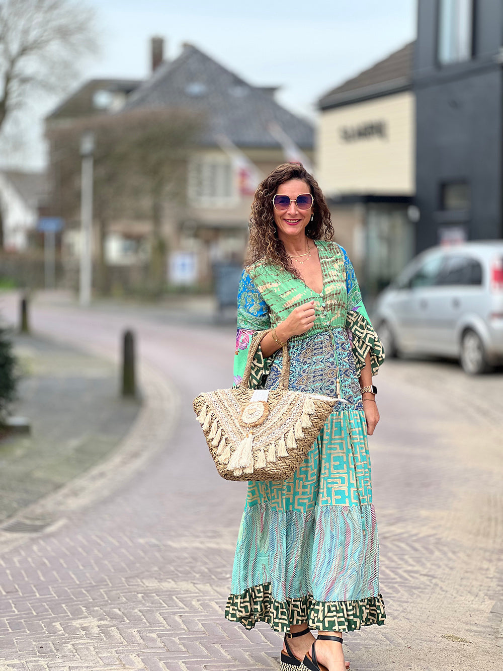 Bohemian Maxi Overslagjurk Boho Jurk Lange Maxi Jurk Dames Dames
