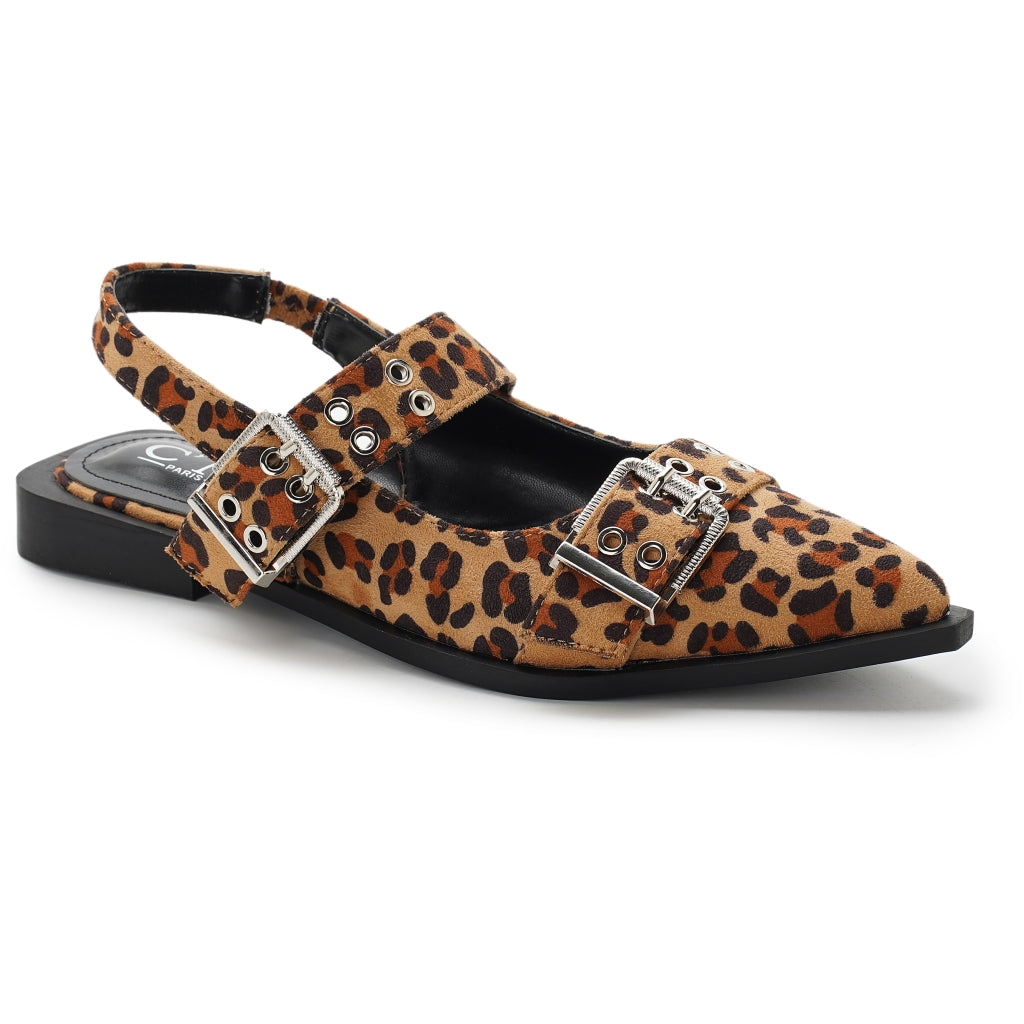 Slingback leopard sandaal