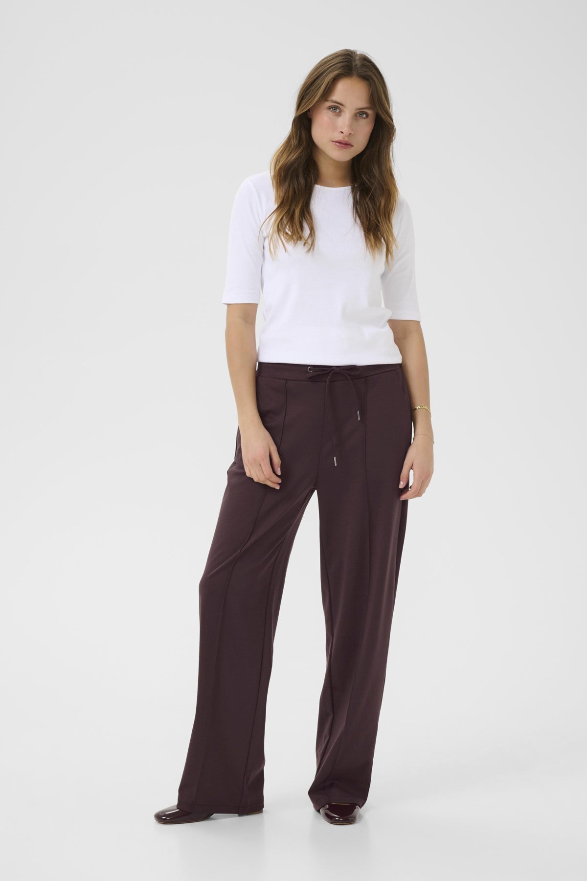 kaffe jenny straight pants fudge casual comfy fit