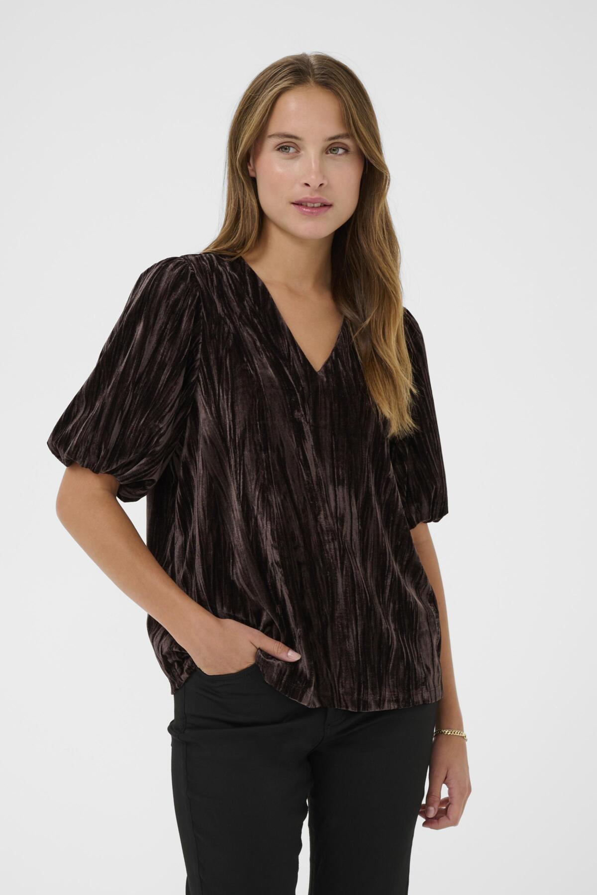 Kaffe Elva Jersey Blouse crinckle velvet