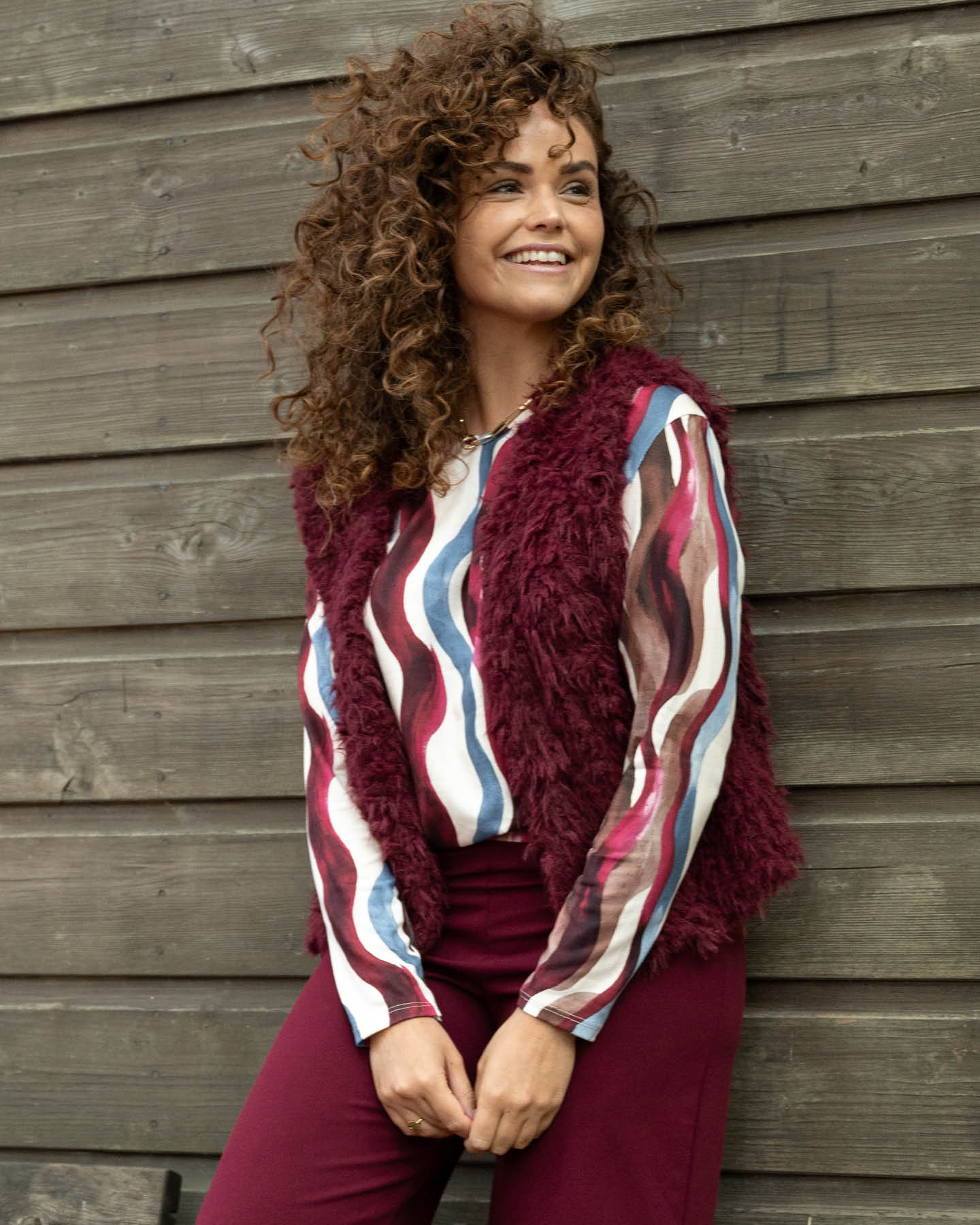 Fos Amsterdam gilet Margriet bordeaux