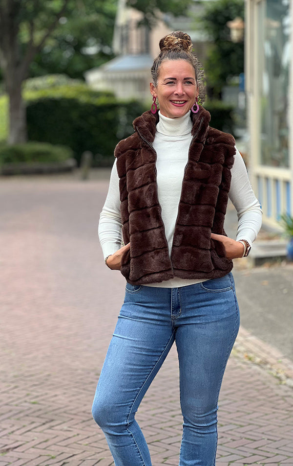 Bruin fake fur body warmer