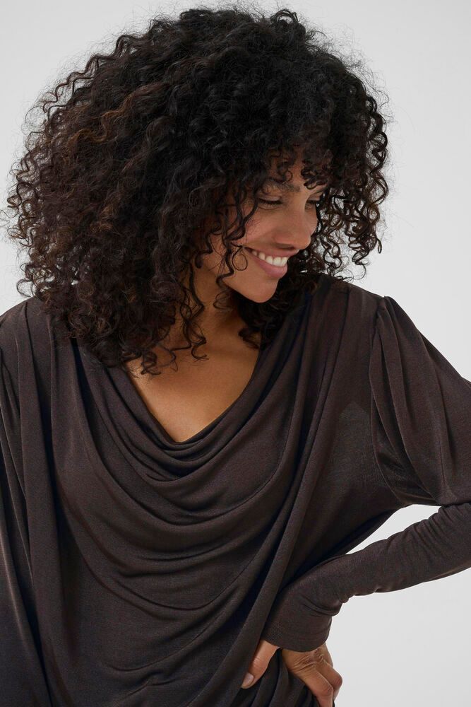Kaffe Gina Jersey waterval top black coffee