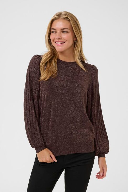 Kaffe Regina Pleat Long Sleeve Pullover black coffee