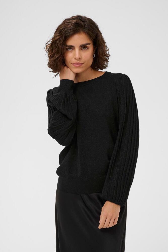 Kaffe Regina Pleat Long Sleeve Pullover black