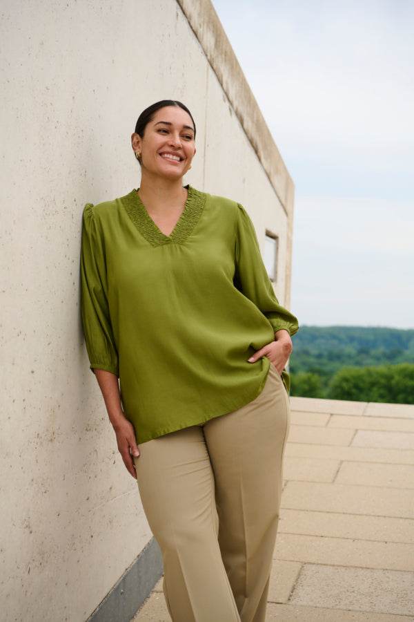 Kaffe curve dania Blouse  calla green