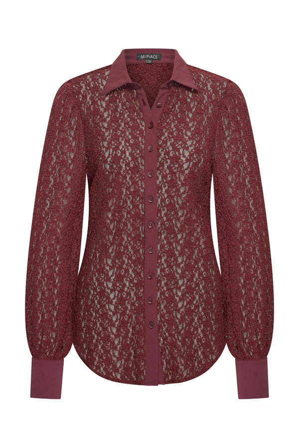 Mi Piace blouse lace burgundy MP202694