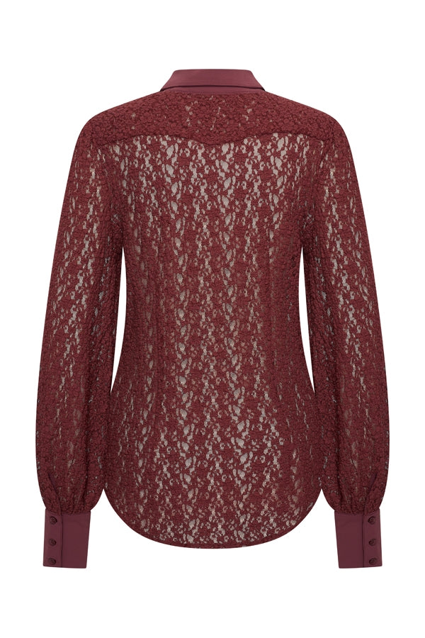 Mi Piace blouse lace burgundy MP202694