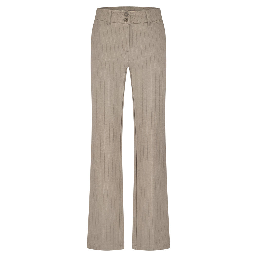 Red button Bibette punta pinstripe warm taupe SRB4624