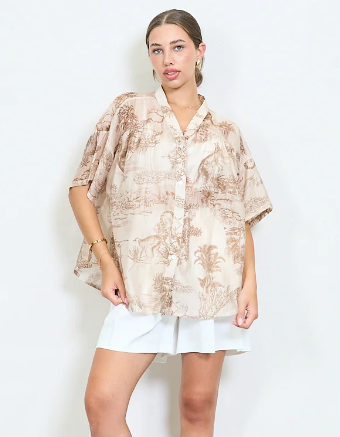 voile blouse met print
