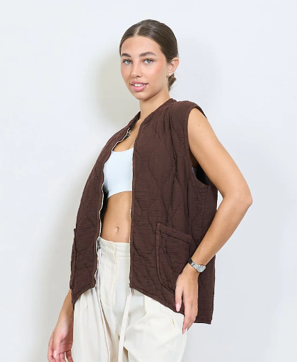 Bruine quilted bodywarmer