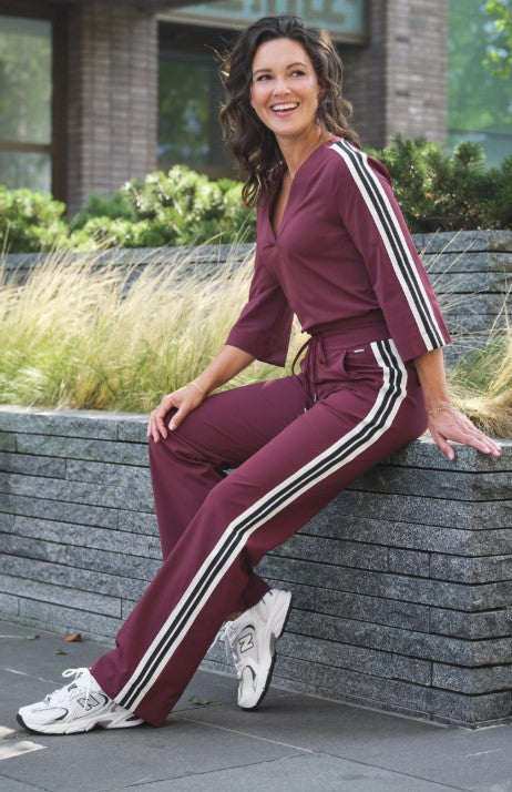 mi piace travel sportbies bordeaux burgundy pants broek
