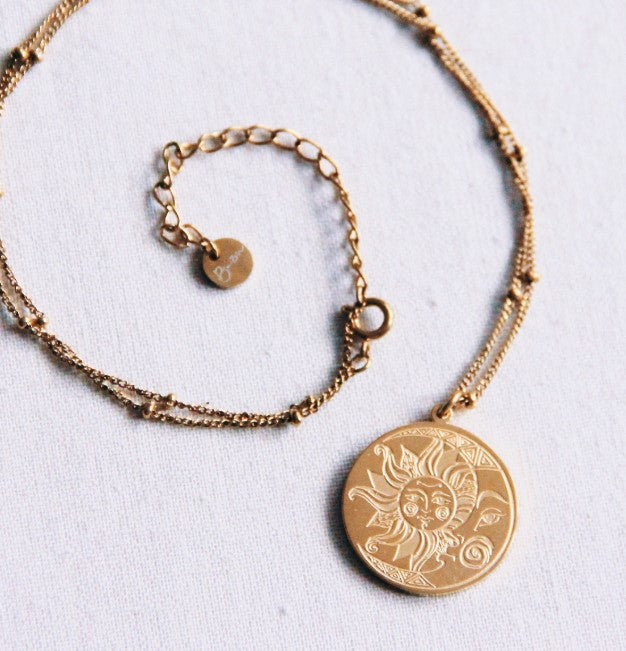 Bazou fijn kettinkje maan/zon
