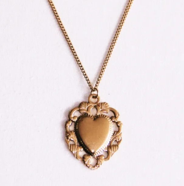 Fijn kettinkje met een barok hart van Bazou