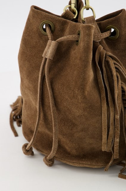 Buideltas franje Hazel taupe