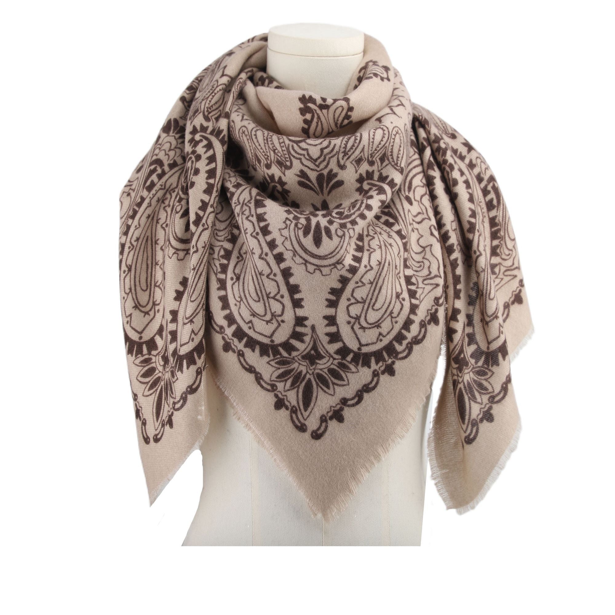 beige sjaal paisley minre