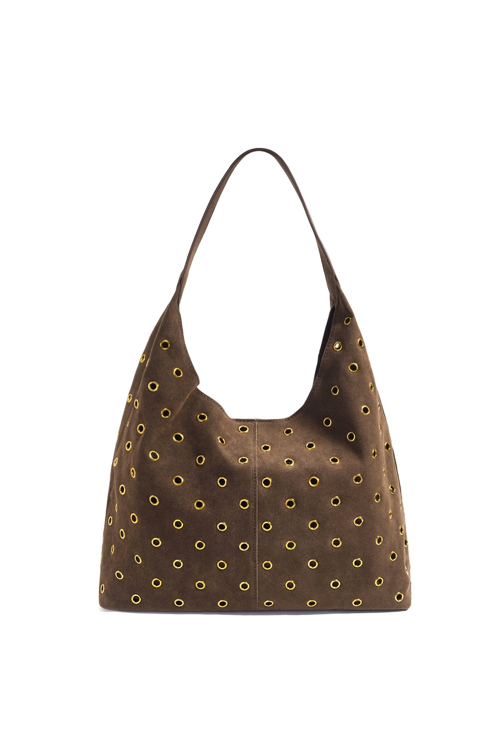 schouder tas taupe studs nestels