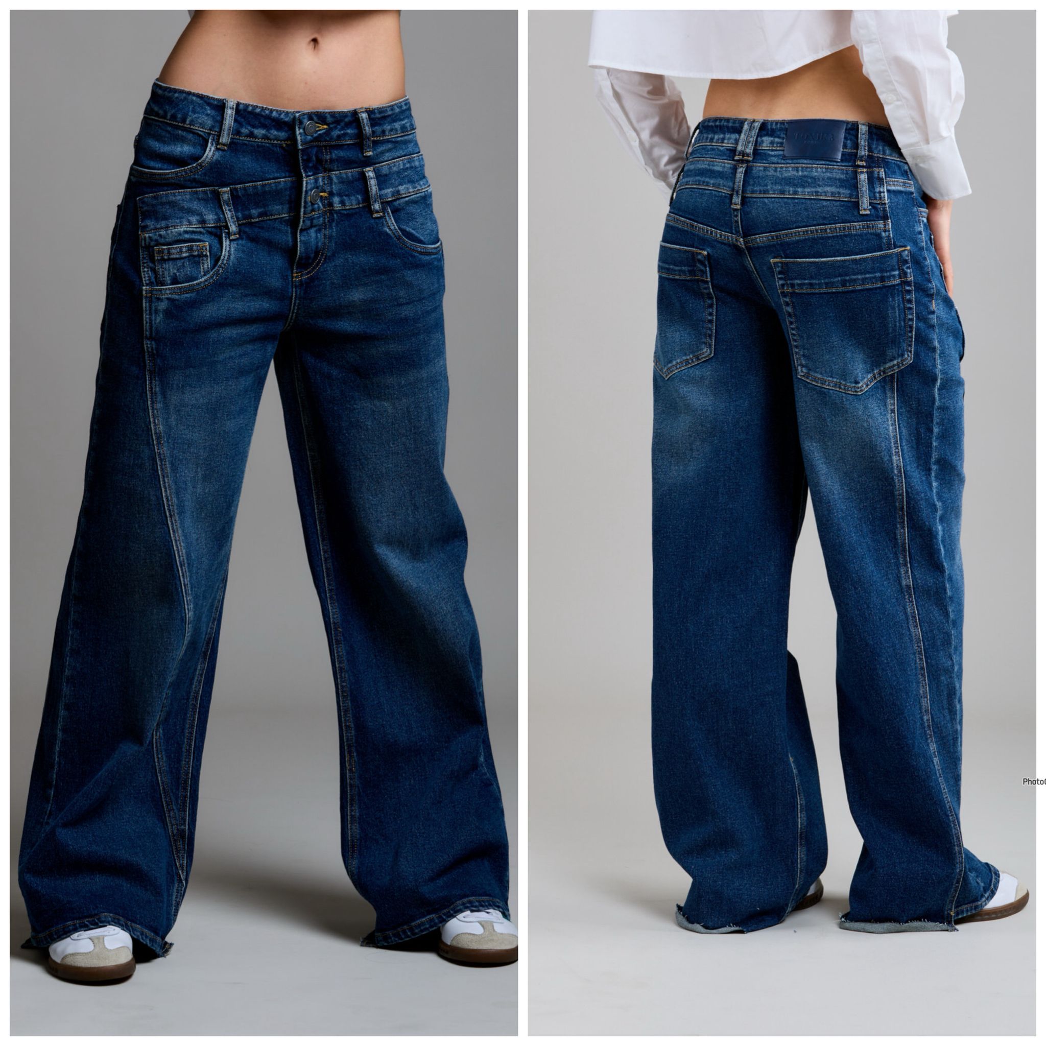 Toxik wide leg dark blue double waist GotYa