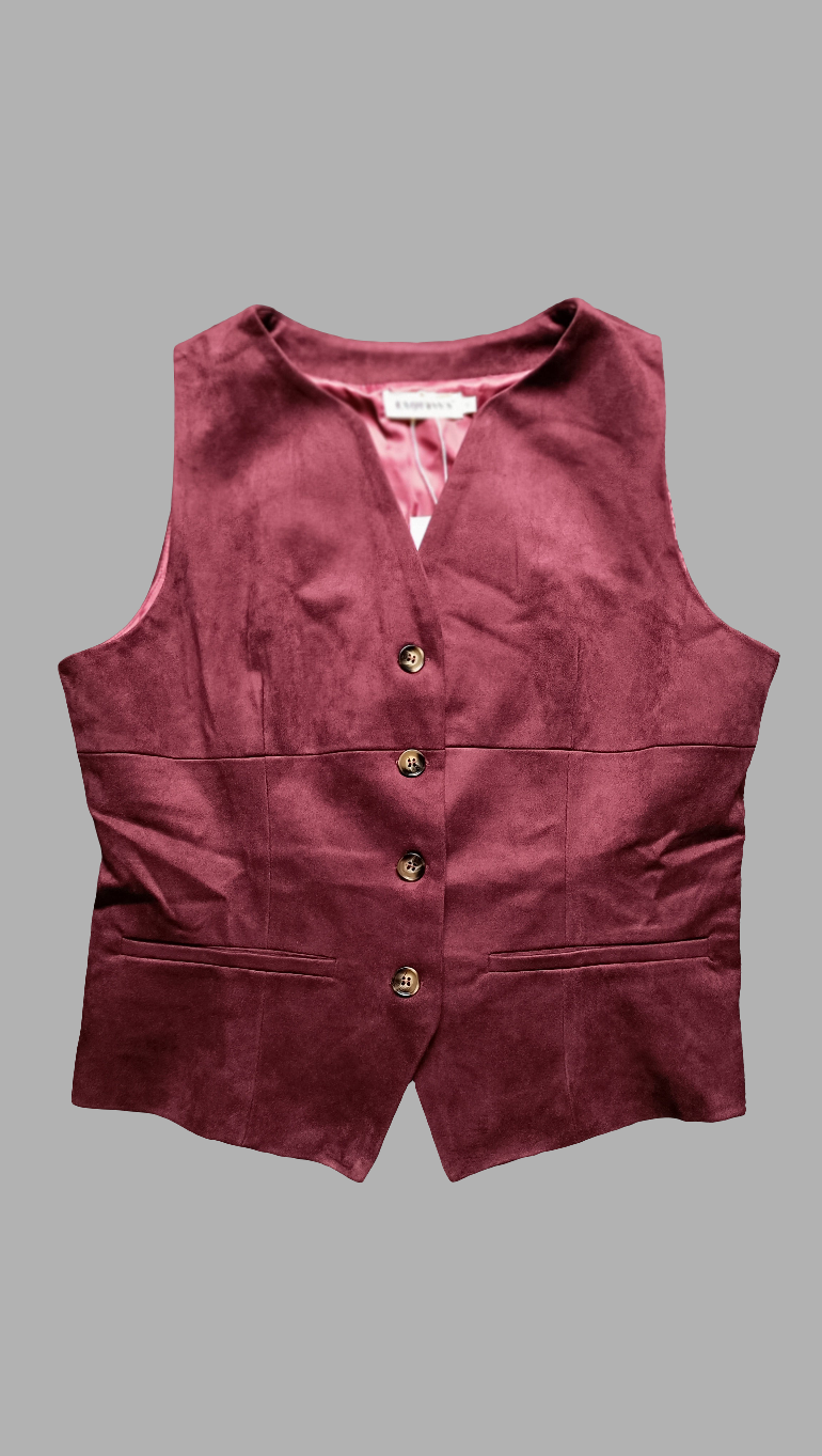 Burgundy suedine gilet
