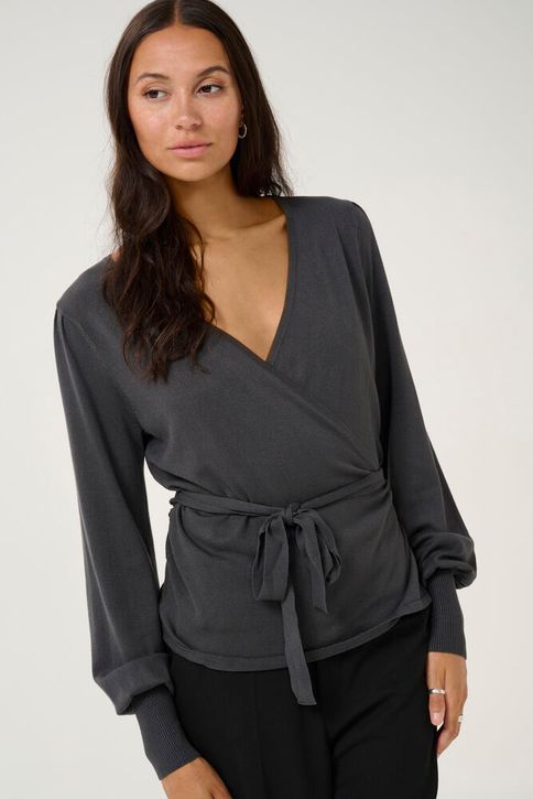 Kaffe anno Astrid Wrap Cardigan black oyster