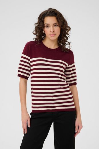 KAffe lizza Striped Knit windsor wine 
