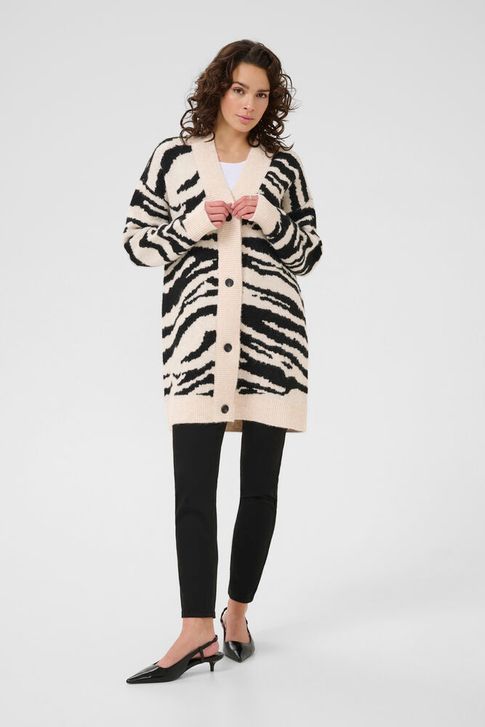kaffe sandra cardigan vest zebra