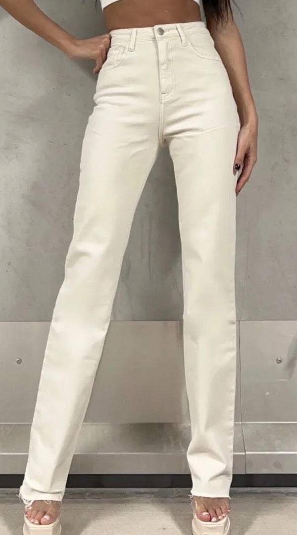 Licht beige 5 pocket jeans straight model  extra long tall
