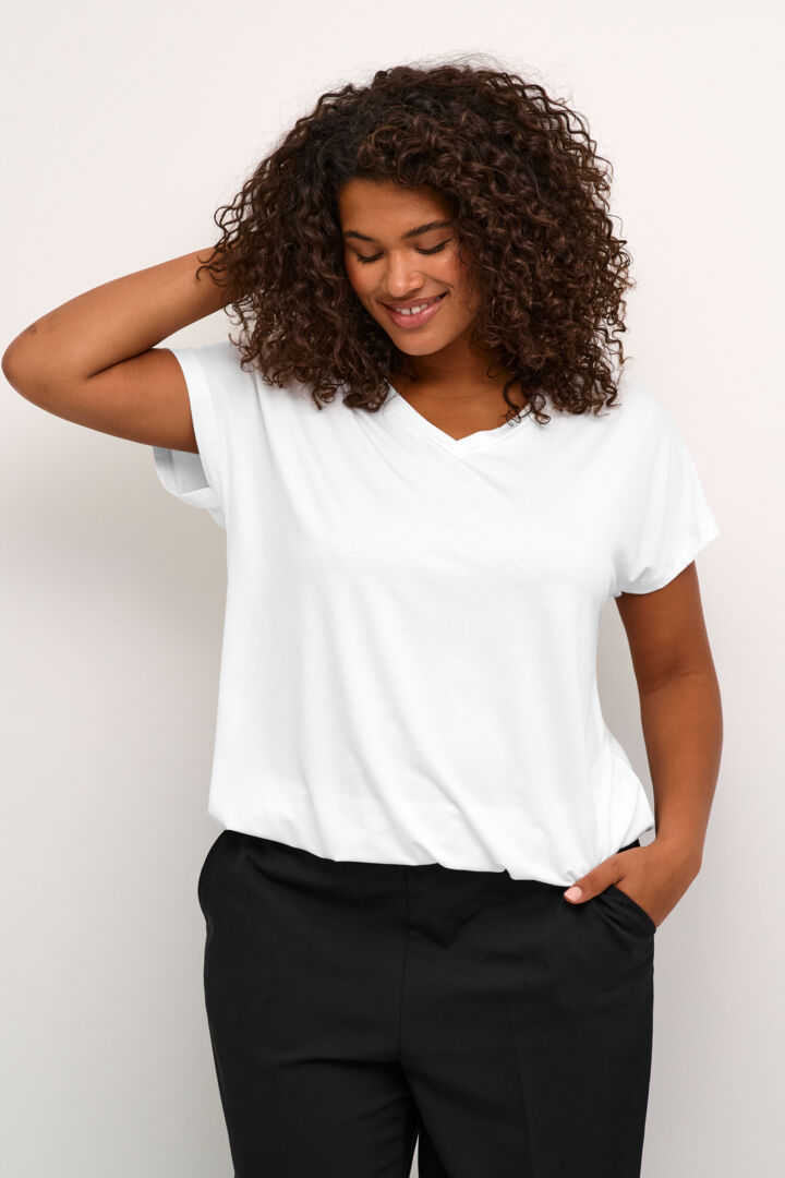 Kaffe curve jena V-neck T-Shirt chalk