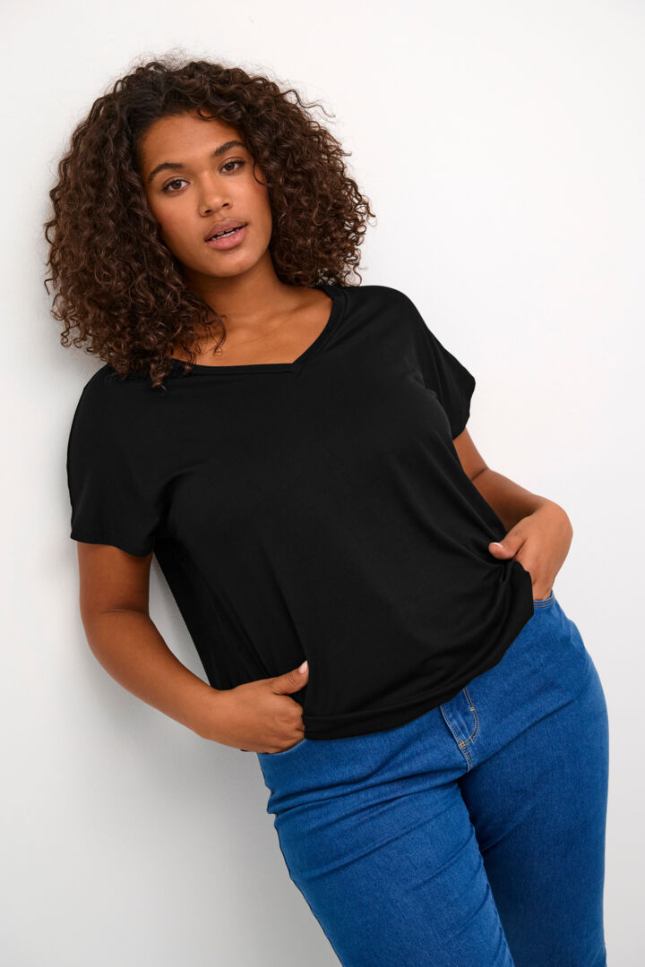 Kaffe curve jena V-neck T-Shirt black