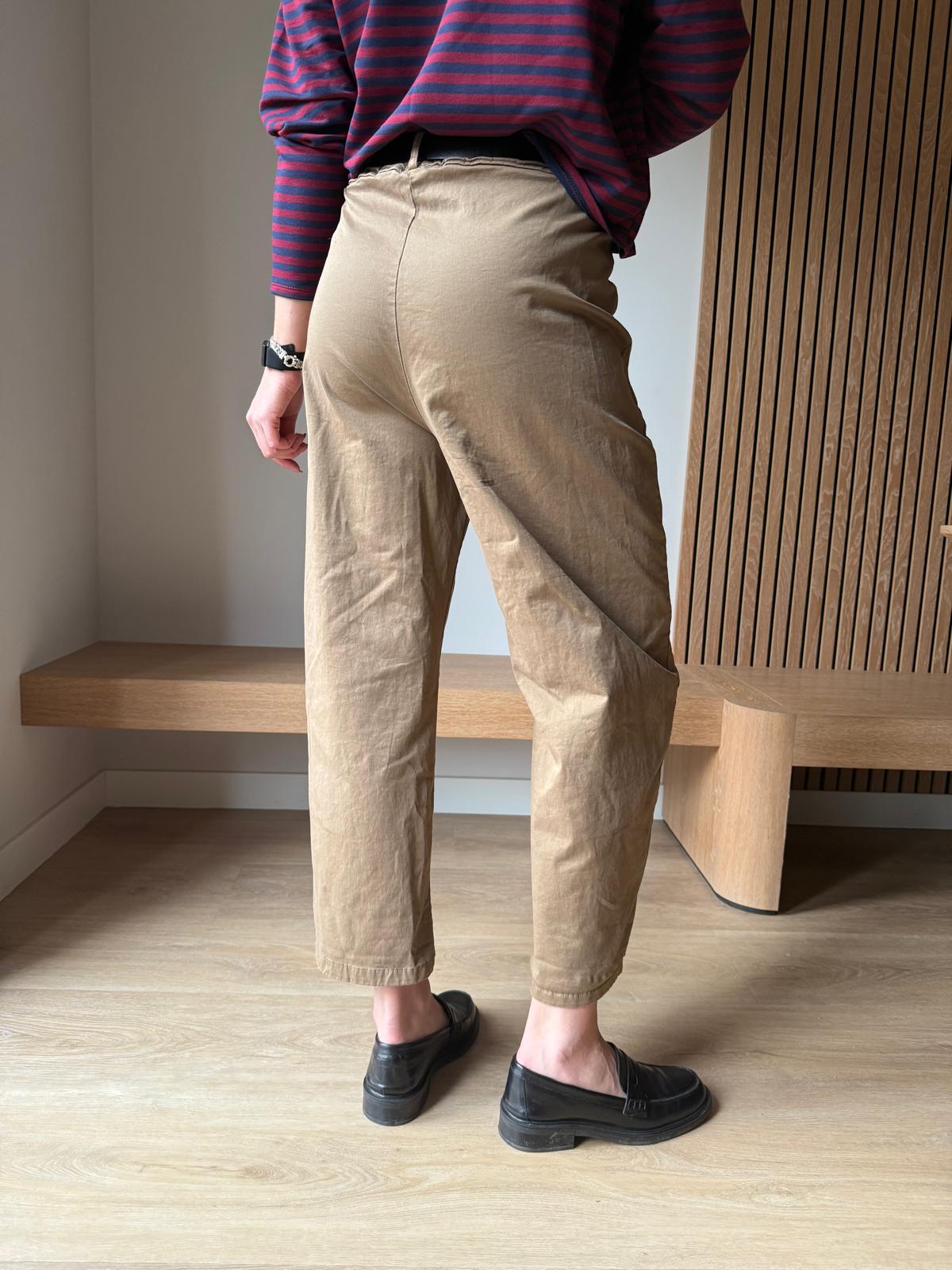 Barrel pants camel
