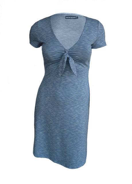 Japonneke van Lonneke jurk lichtblauw sweat met strikje